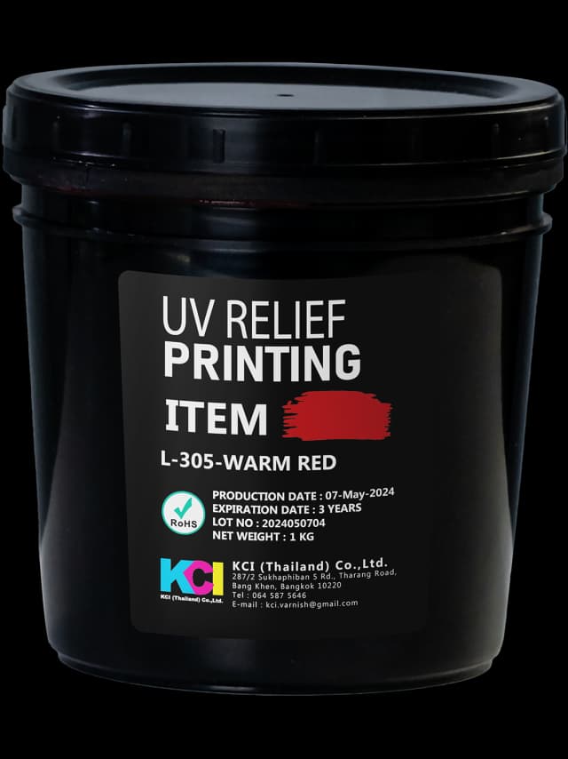 UV RELIEF PRINTING WARM RED